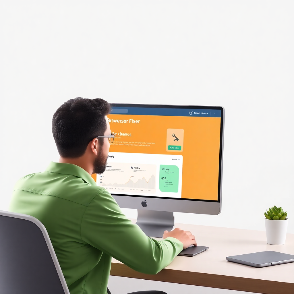 Casual browser user working on laptop