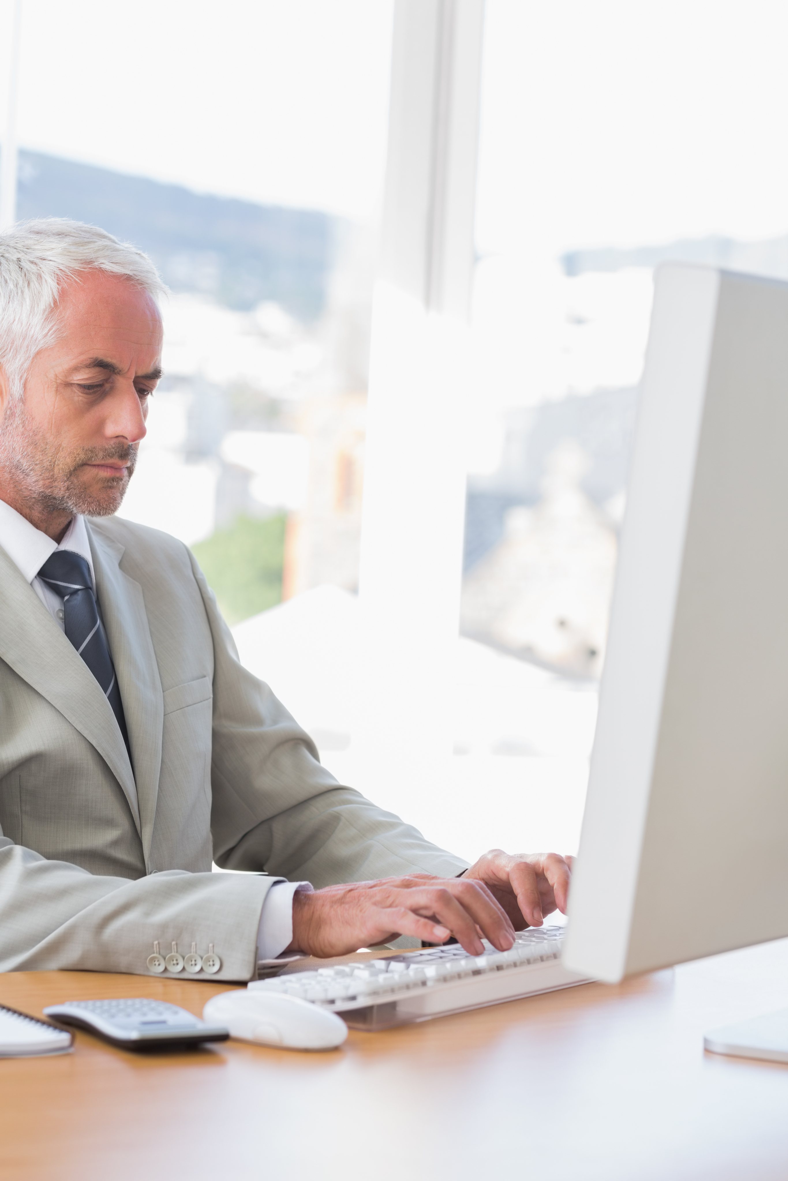 Small business owner working